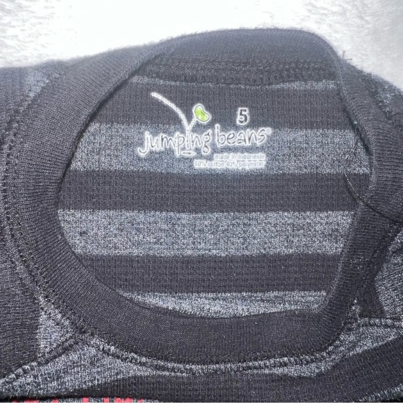 Jumping Beans Black and Gray Striped Kids Shirt - Picture 3 of 4